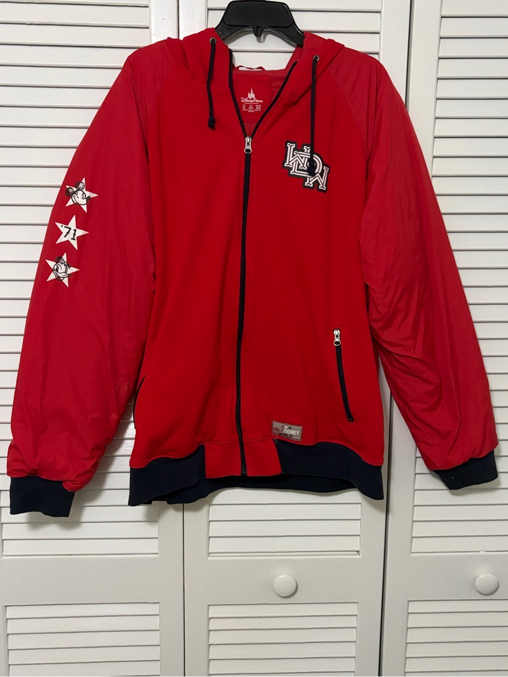 Disney World Red Men's Hooded Zip Jacket - Hoodie